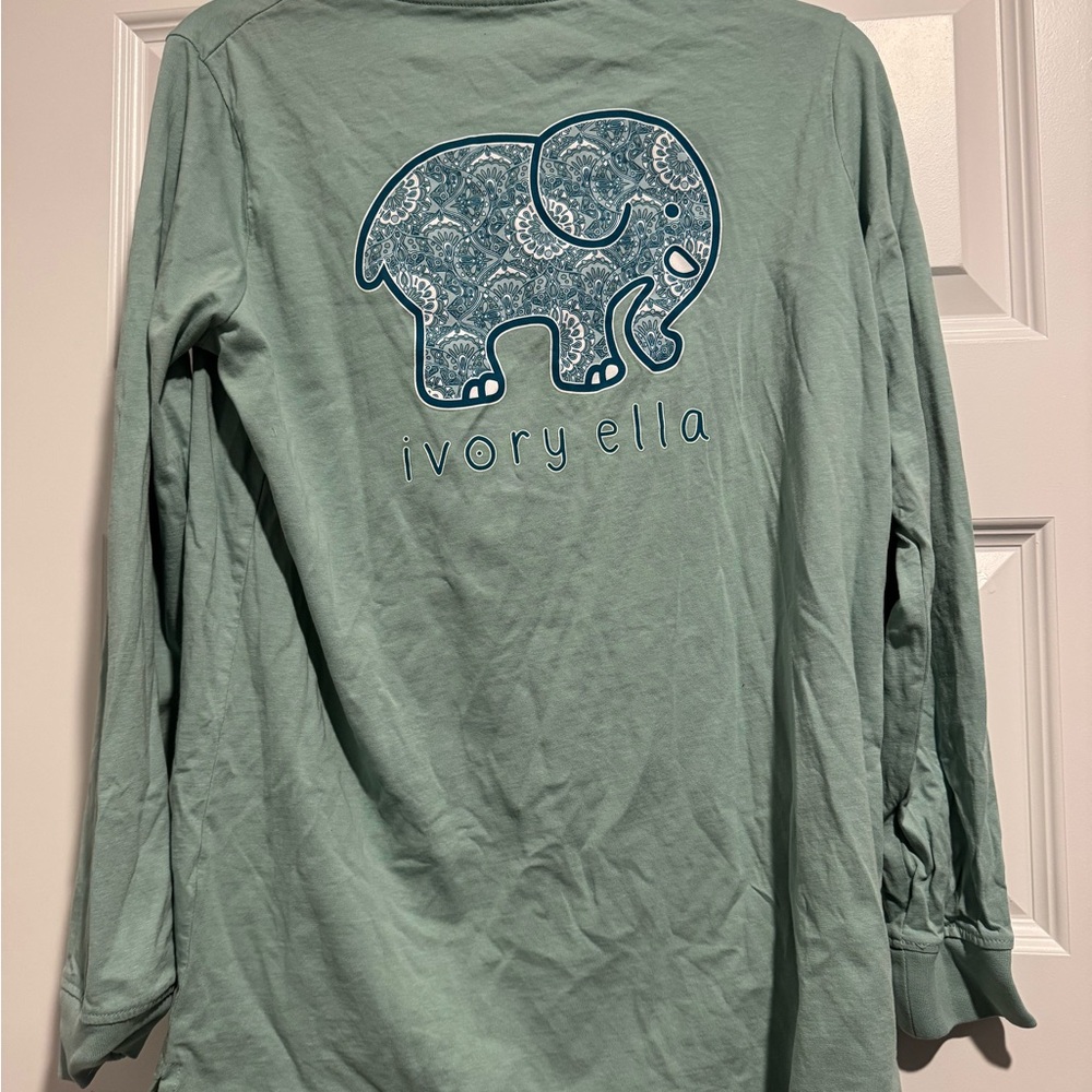 Ivory Ella Teal Long Sleeve with Paisley Elephant
